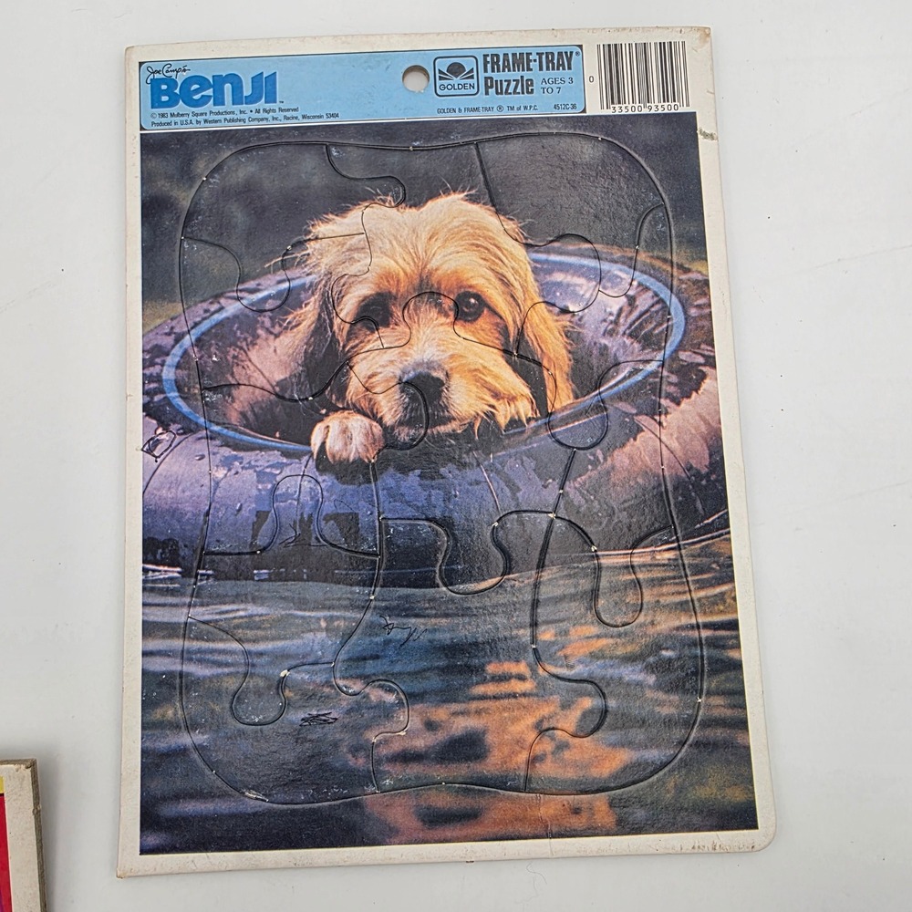 Vintage 1983 Benji Dog Golden Frame-Tray Puzzle Joe Camp 4512C-36 Movie Toy